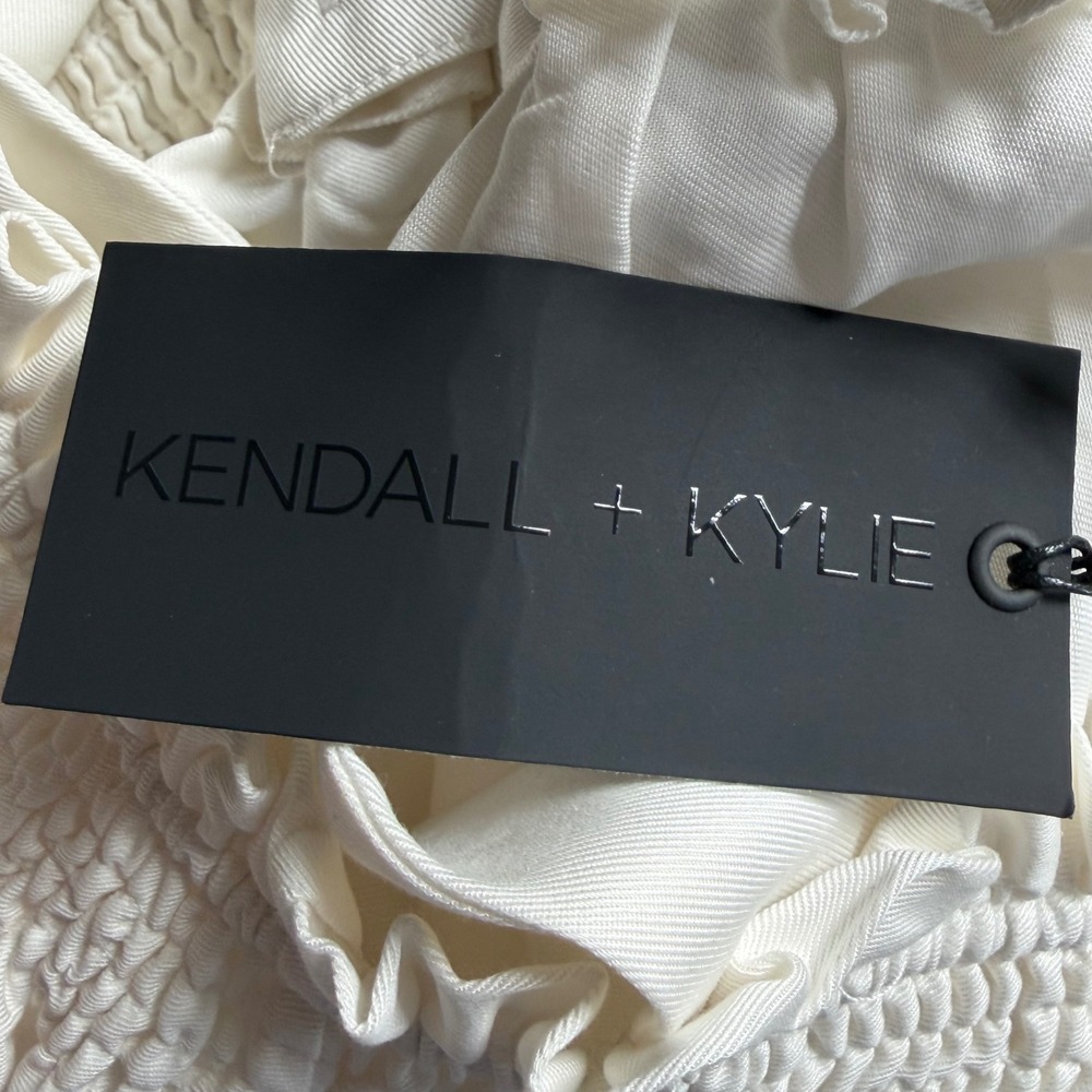 Kendall & Kylie NWT White Off Shoulder Lace Trim Mini Dress Size XS Boho Cottage - Picture 6 of 12